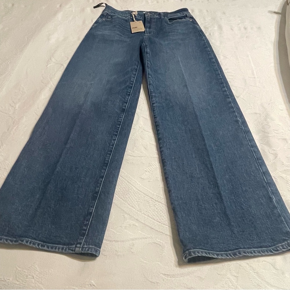 PAIGE Sasha Wide Leg Jean in Blue Size 30 - Picture 2 of 15